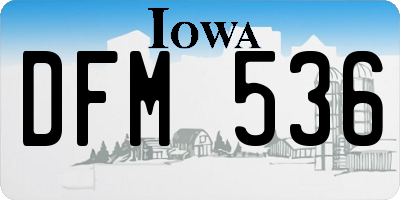IA license plate DFM536