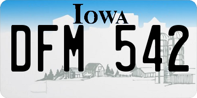IA license plate DFM542