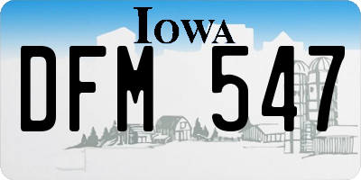 IA license plate DFM547