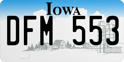 IA license plate DFM553