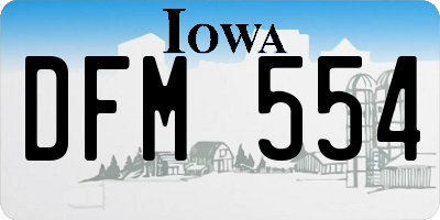 IA license plate DFM554