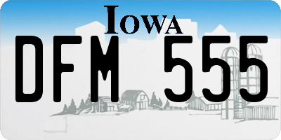 IA license plate DFM555