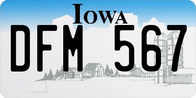 IA license plate DFM567