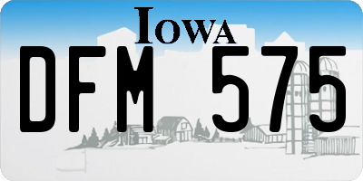 IA license plate DFM575