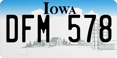 IA license plate DFM578