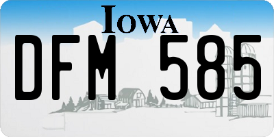 IA license plate DFM585