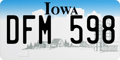 IA license plate DFM598