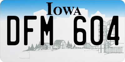 IA license plate DFM604