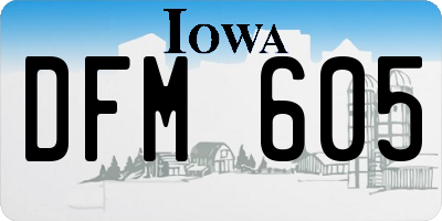 IA license plate DFM605