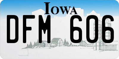 IA license plate DFM606
