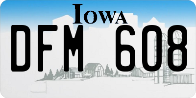 IA license plate DFM608