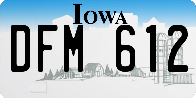 IA license plate DFM612