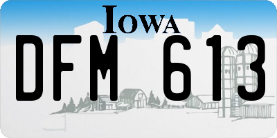 IA license plate DFM613