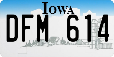 IA license plate DFM614