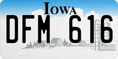 IA license plate DFM616