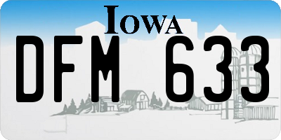 IA license plate DFM633