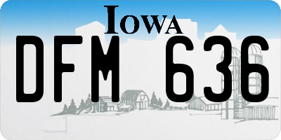 IA license plate DFM636