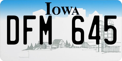 IA license plate DFM645