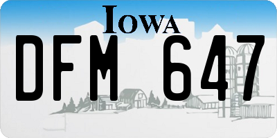 IA license plate DFM647