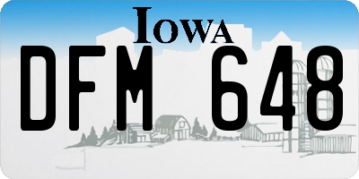 IA license plate DFM648