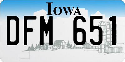 IA license plate DFM651