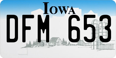 IA license plate DFM653