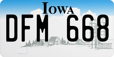 IA license plate DFM668
