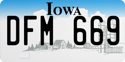 IA license plate DFM669