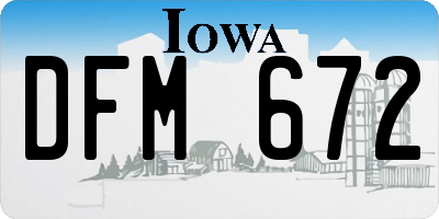 IA license plate DFM672