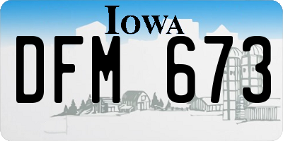 IA license plate DFM673