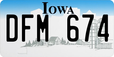 IA license plate DFM674