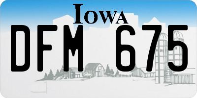 IA license plate DFM675