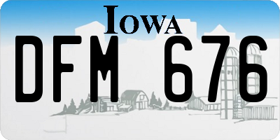 IA license plate DFM676