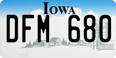 IA license plate DFM680