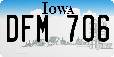 IA license plate DFM706