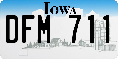 IA license plate DFM711
