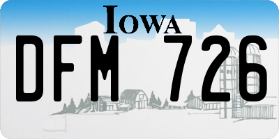 IA license plate DFM726