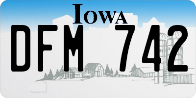 IA license plate DFM742