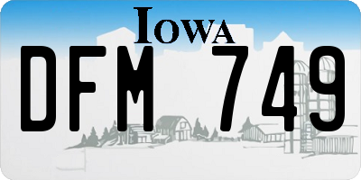 IA license plate DFM749