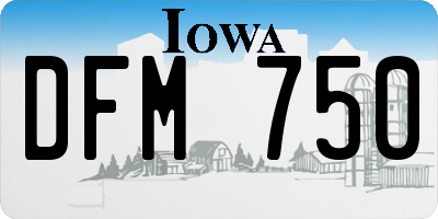 IA license plate DFM750