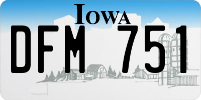 IA license plate DFM751