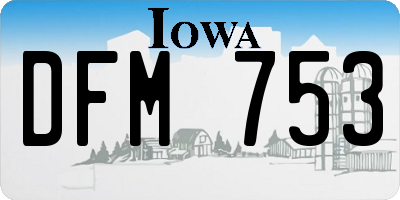 IA license plate DFM753