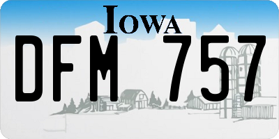 IA license plate DFM757