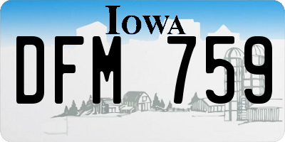 IA license plate DFM759