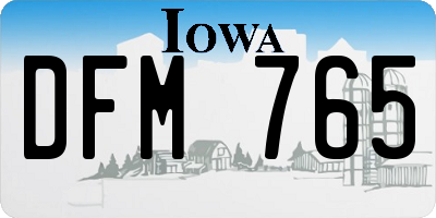 IA license plate DFM765