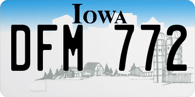 IA license plate DFM772
