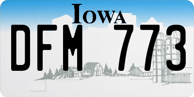 IA license plate DFM773