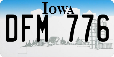 IA license plate DFM776