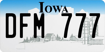 IA license plate DFM777