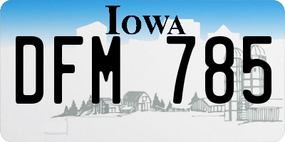 IA license plate DFM785